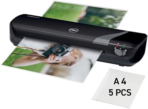GBC Inspire+ A4 Evde Kullanım Laminatör, A4 Torbalar ve Daha Küçük, 1 Yıl Garanti, Siyah, 440207