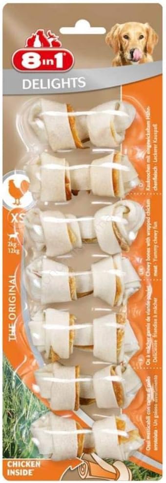 8in1 Delights Bones Düğümlü Tavuklu Köpek Kemiği XS 7 Li
