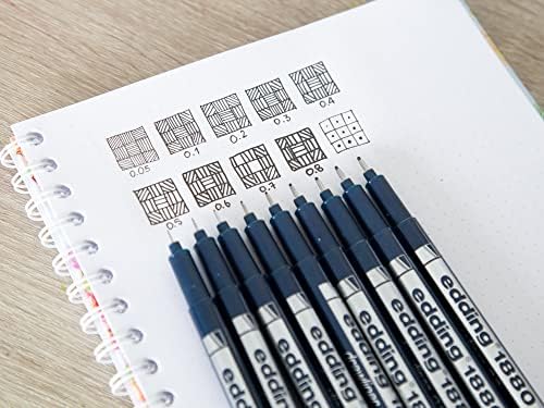 1880 teknik çizim kalemi - siyah - 10 kalem - 0,2 mm çizgi genişliği