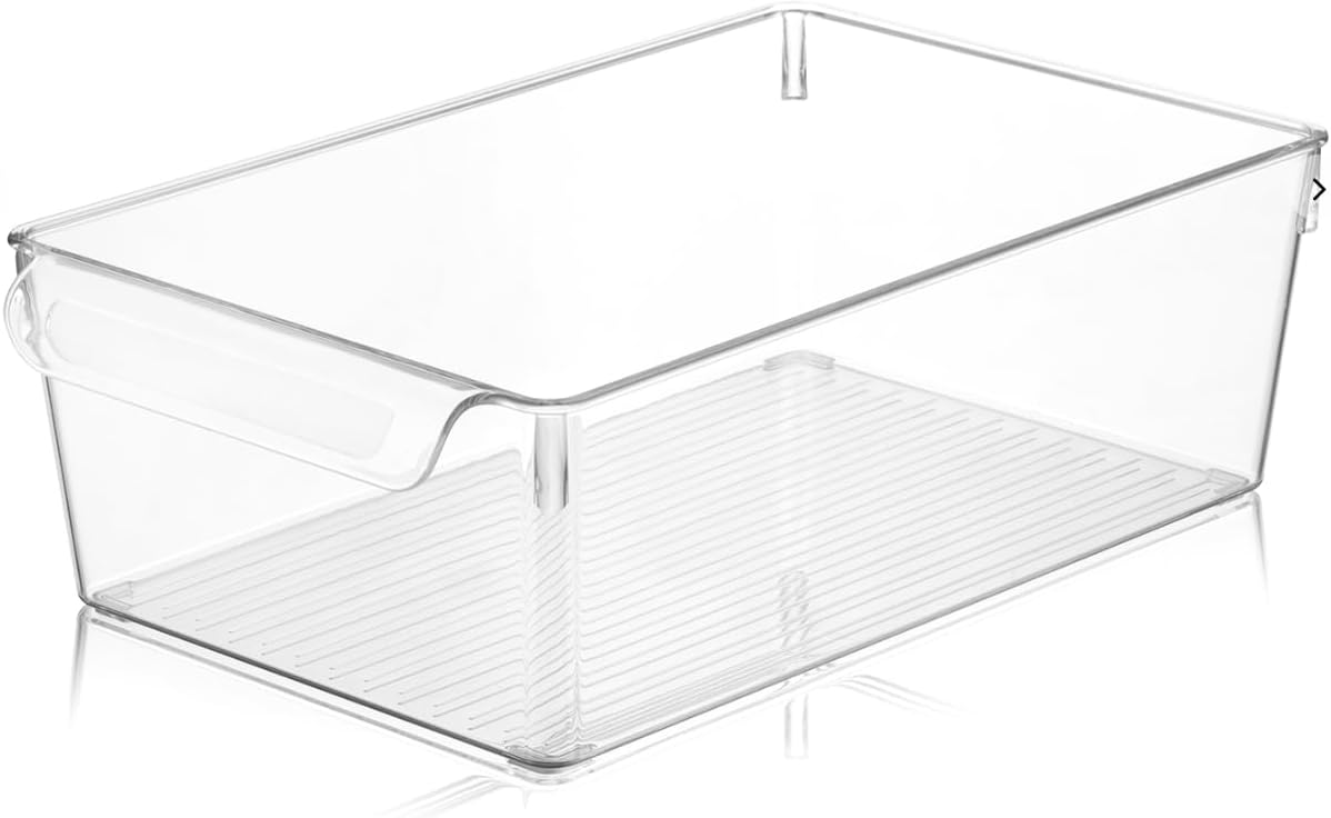 Şeffaf Buzdolabı Düzenleyici Kutusu, 20 x 32,5 x 10 cm, Kristal Plastik