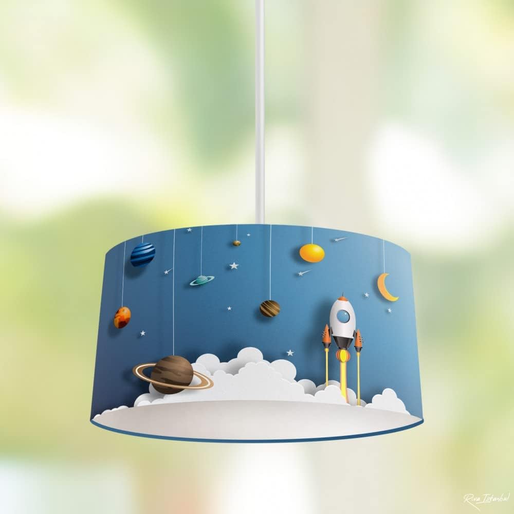 Bulutlar ve Uzay Mekiği Çocuk Sarkıt Avize