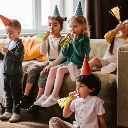 Yeni Yıl Boynuzları ve Üfleme Değer Paketi | 50 Adet, Tek Beden, Çok Renkli