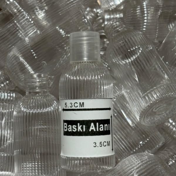 100 Adet 50 ML Boş Plastik Şişe PRS24 Şeffaf Kapak