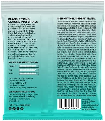 Ernie Ball Konseri/Soprano Ball End Naylon Ukulele Telleri - Siyah