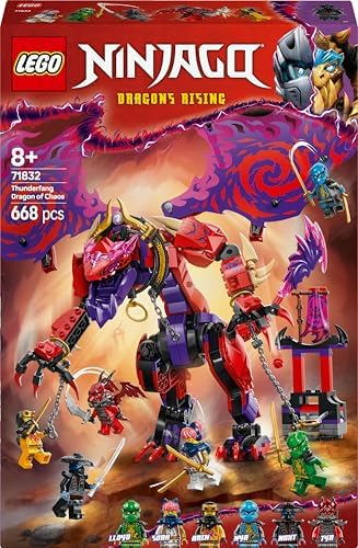 Thunderfang Ejderhası 71832-8 Yaş ve Üzeri Kız ve Erkek Çocukları için 6 Minifigürü İçeren Yaratıcı Oyuncak Yapım Seti, Çocuklar için Doğum Günü Hediyesi Fikri (668 Parça)