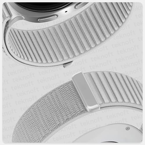 Galaxy 8 (40mm/44mm) ve 8 (46mm) ile Uyumlu Metal Bağlantılı, Hafif ve Yumuşak Kumaşlı Hasır Kordon (Gri)