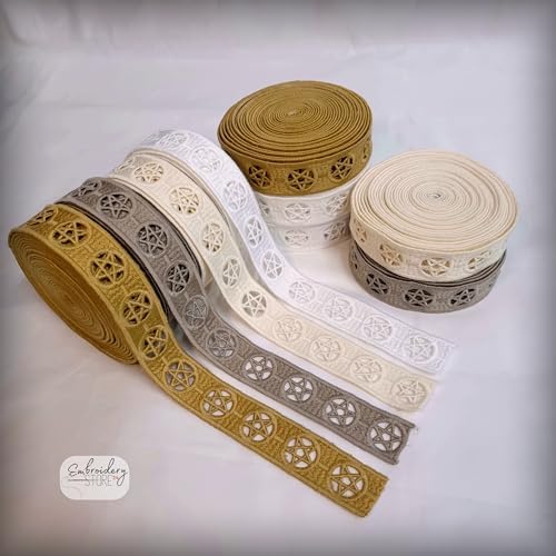 Yıldız motifli şerit nakış modeli | Nakış Aksesuar (Ekru)