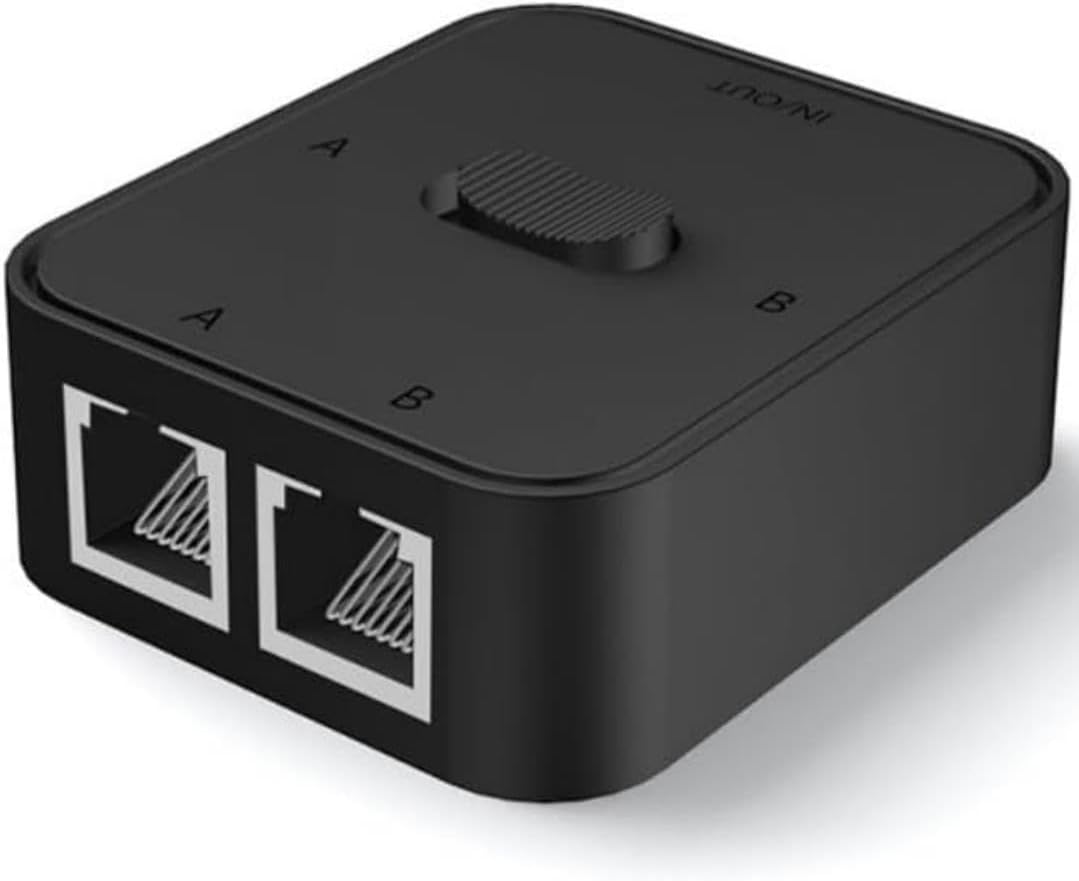 4146 2 Port Ethernet Switch Çevirici Çoklayıcı 2 portlu manuel ağ anahtarı: 1000Mbps hız desteği ile 2 Giriş 1 Çıkış veya 1 Giriş 2 Çıkış kullanımı Ağa herhangi elektriksel parazit olmaz