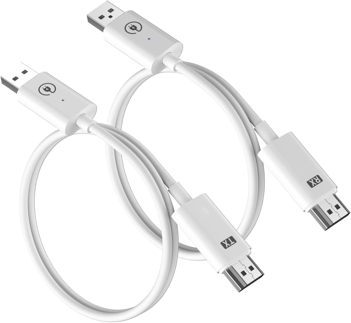 HDMI kablosuz, kablosuz HDMI verici ve alıcı, 5G/2.4G HDMI kablosuz aktarım, 164 FT/50 m HDMI kablosuz, dizüstü bilgisayardan HDTV/projektör/monitöre video akışı için (beyaz)