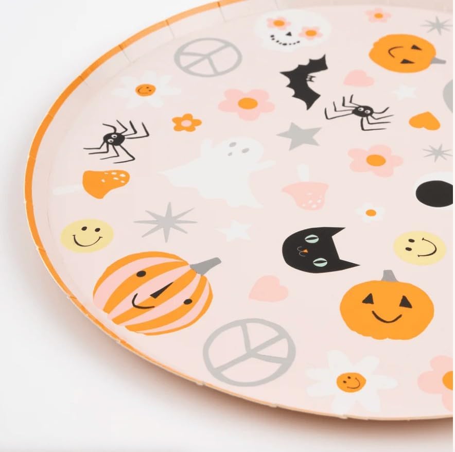- Groovy Halloween Dinner Plates - Bayramı Karakterli Tabaklar (L) (8'li)