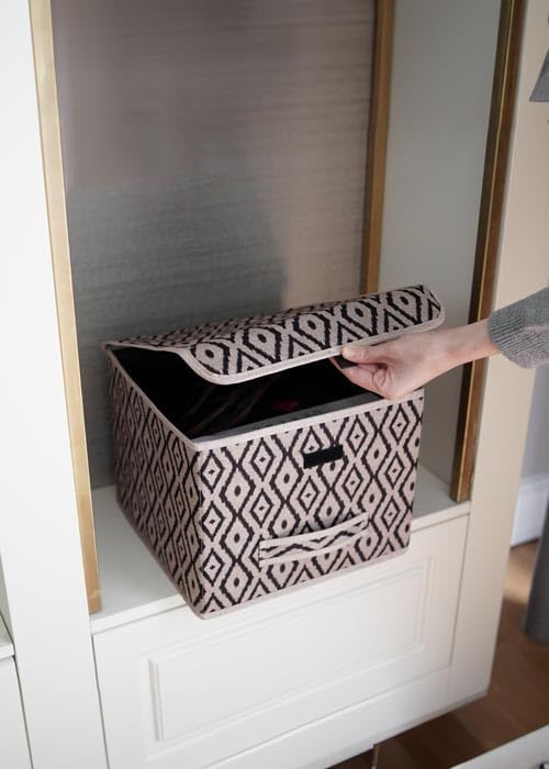 Bohe Kapaklı Kutu Raf Organizer Düzenleyici Sepet Mini (30 x 30 x 23 cm)