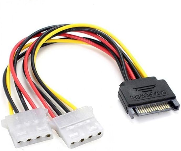 30 cm 15 pin sata erkek to 2x 4 pin dişi molex kablo 15 pin erkek 2x 4 pin dişi molex 30 cm sata kablo
