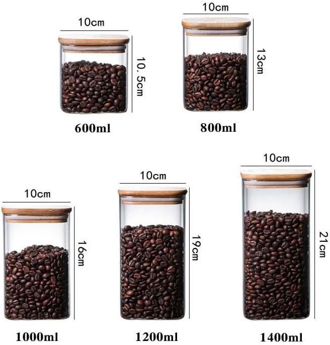 1400ml Sızdırmaz Vakumlu Bambu Kapaklı Borosilikat Cam Kavanoz – Hava Geçirmez & Dayanıklı Gıda Saklama Kabı (10cm x 21cm)