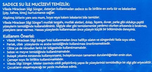 169072 Miraclean Silgi Sünger 2'li, Beyaz, Düz