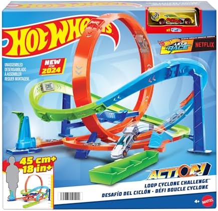 Bumerang Çemberli Yarış Pisti  Bumerang Çemberli Yarış Pisti, 1:64 ölçekli oyuncak araba, kolayca saklanabilir HTK16