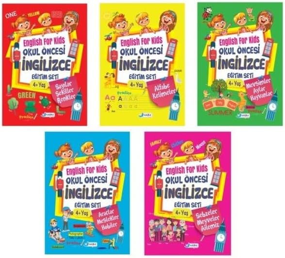 4-6 Yaş Okul Öncesi İngilizce Eğitim Seti - 5 Kitap
