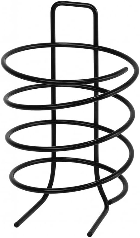 19 cm Metal Saç Kurutma Makinesi Standı – Spiral Tasarımlı Masaüstü ve Duvar Tipi Fön Makinesi Tutucu