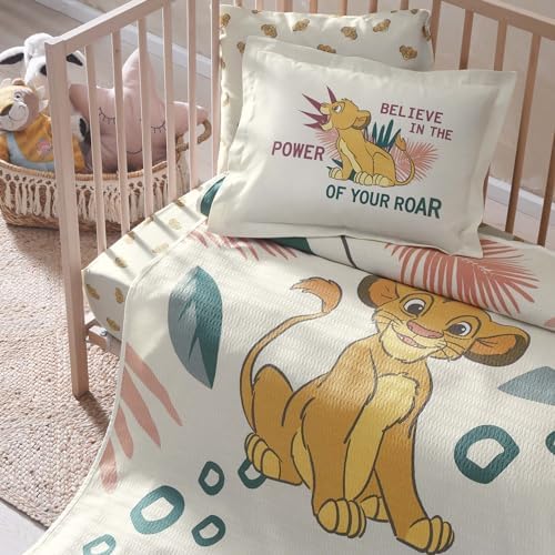 Lion Power Lisanslı Karakter Baskılı%100 Pamuk Pike Takımı, Çok Renkli, Küçük Tek Kişilik