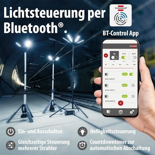 Profesyonel Serisi Hibrit Özellikli Dış Mekan IP65 Lisanslı 50W 6800 Lümen 5 Metre Kablolu Şarjlı Led Projektör