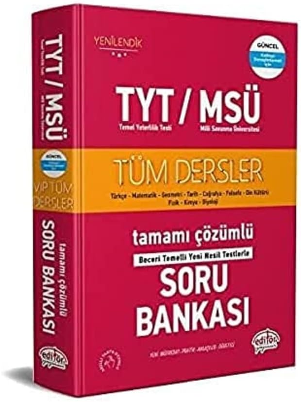 TYT - MSÜ Tüm Dersler Tamamı Çözümlü Soru Bankası