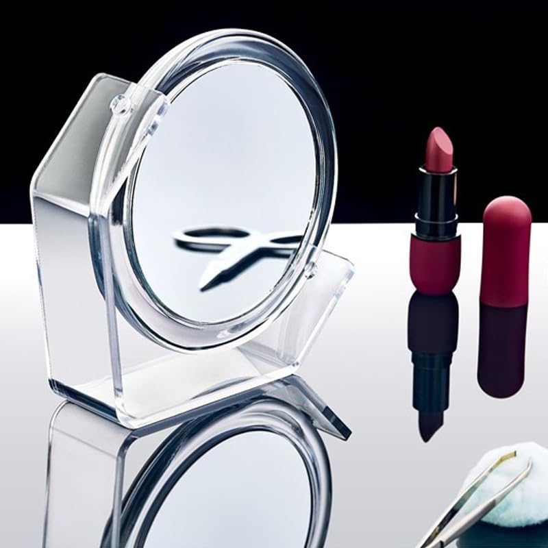 Deconox Akrilik Yuvarlak Makyaj Aynası, Akrilik Mini Makyaj Aynası - Yuvarlak Ayna, Şeffaf Ayna Şık ve Pratik Makyaj Deneyimi İçin İdeal Seçim!
