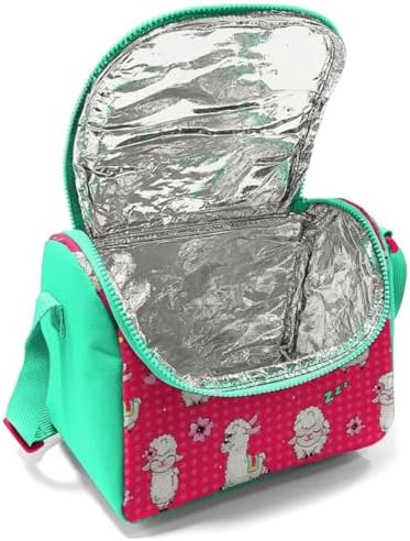 Kız Çocuk Yeşil Pembe Lama Okul Beslenme Çantası - Thermo Yalıtımlı