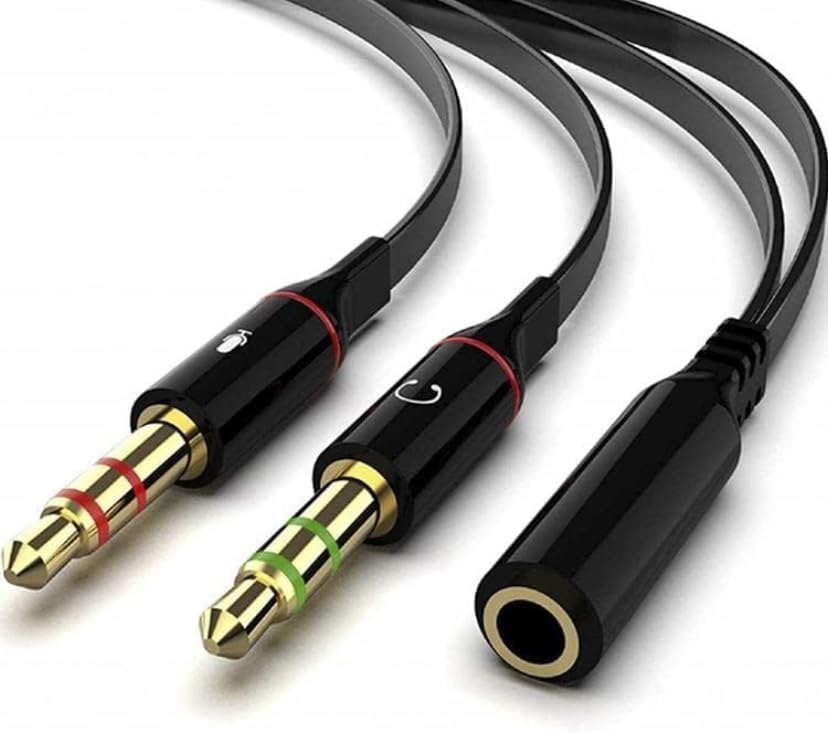 Tek Girişli Kulaklığı Bilgisayara Bağlama, Kulaklık ve Mikrofon Ayırıcı, 1 Dişi 2 Ekek 3.5mm Jak Mikrofonlu Kulaklık Ayırıcı, Çevirici aux 3.5MM STEREO DİŞİ X 2 STEREO ERKEK KULAKLIK ayırıcı