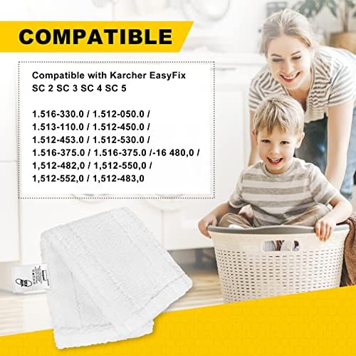 KEEPOW  SC 2, SC 3, SC 4, SC 5 zemin başlığı ile uyumlu 5 mikrofiber bez seti