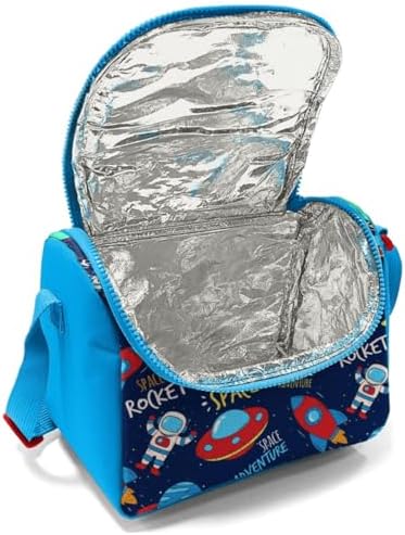 Lacivert Mavi Uzay Desenli Beslenme Çantası - Erkek Çocuk