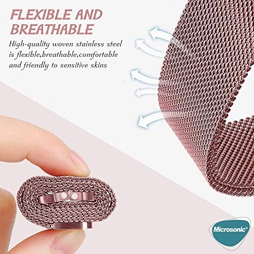 Band 8 Milanese Loop Kordon (Band 8 ile Uyumlu Kordon, Akıllı Saat Kayışı)