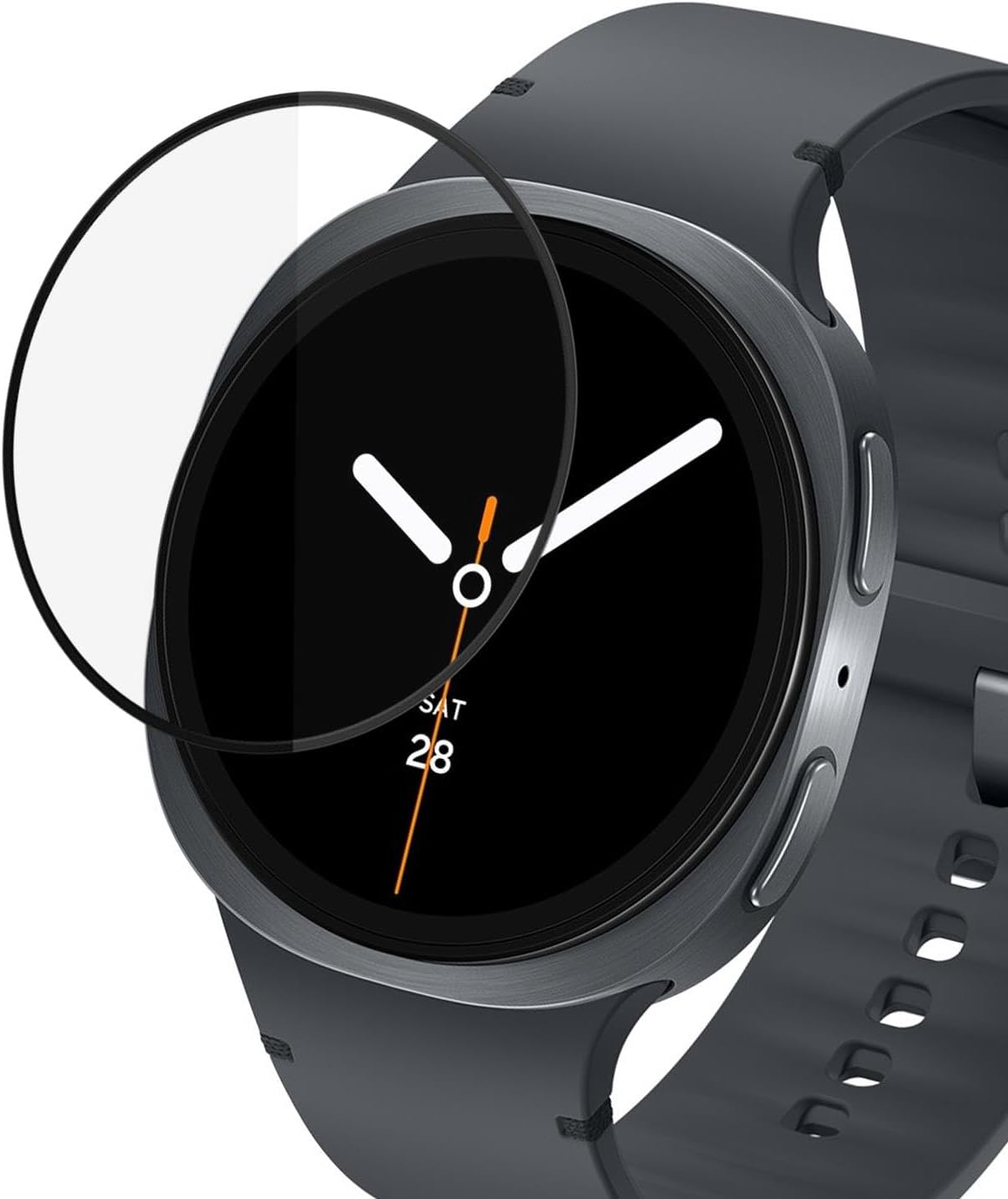 Galaxy 8 44mm Tam Kaplayan Cam Ekran Koruyucu Siyah