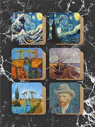 Temalı Ahşap Bardak Altlığı Ahşap Baskılı Altlık 6'lı set (9 x9CM) karbonNM14