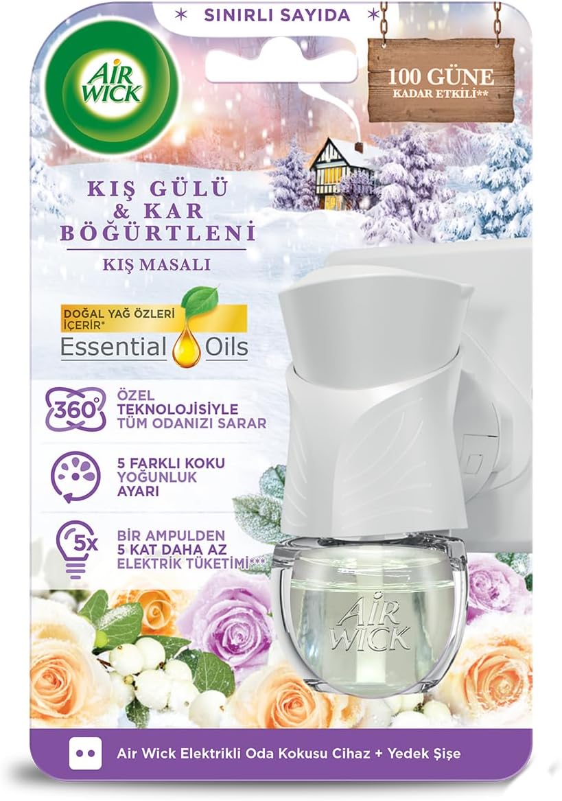 Air Wick Elektrikli Oda Kokusu Cihaz Yedek Şişe Kış Masalı Kış Gülü ve Kar Böğürtleni