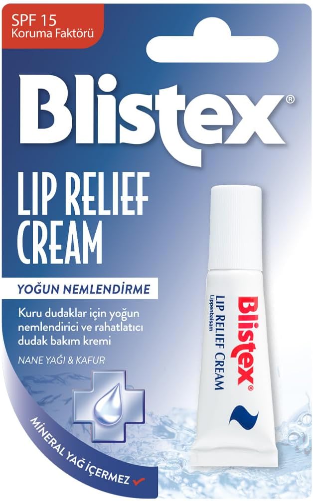Blistex Lip Relief - Kuru ve Çatlamış Dudaklara Onarıcı ve Rahatlatıcı Dudak Bakım Kremi 1 Adet