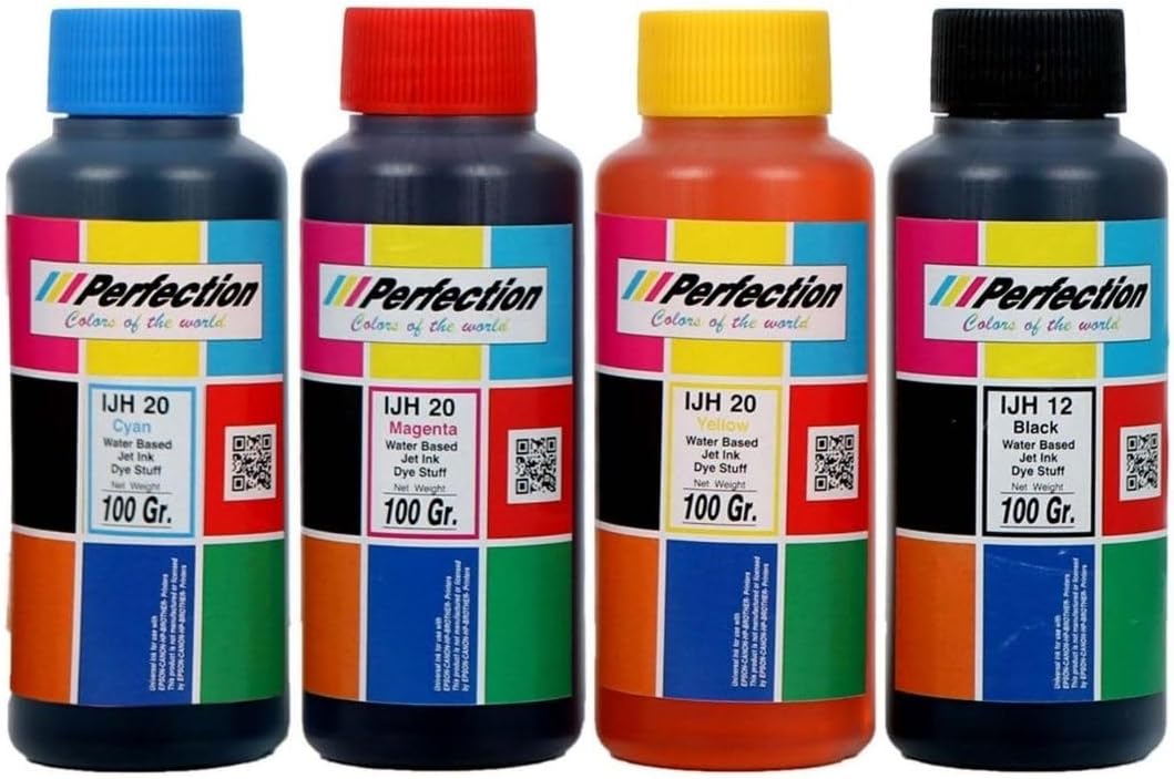 Perfection Uyumlu T Serisi Tanklı Yazıcılar Mürekkep Dolum Seti 4x100 gr.