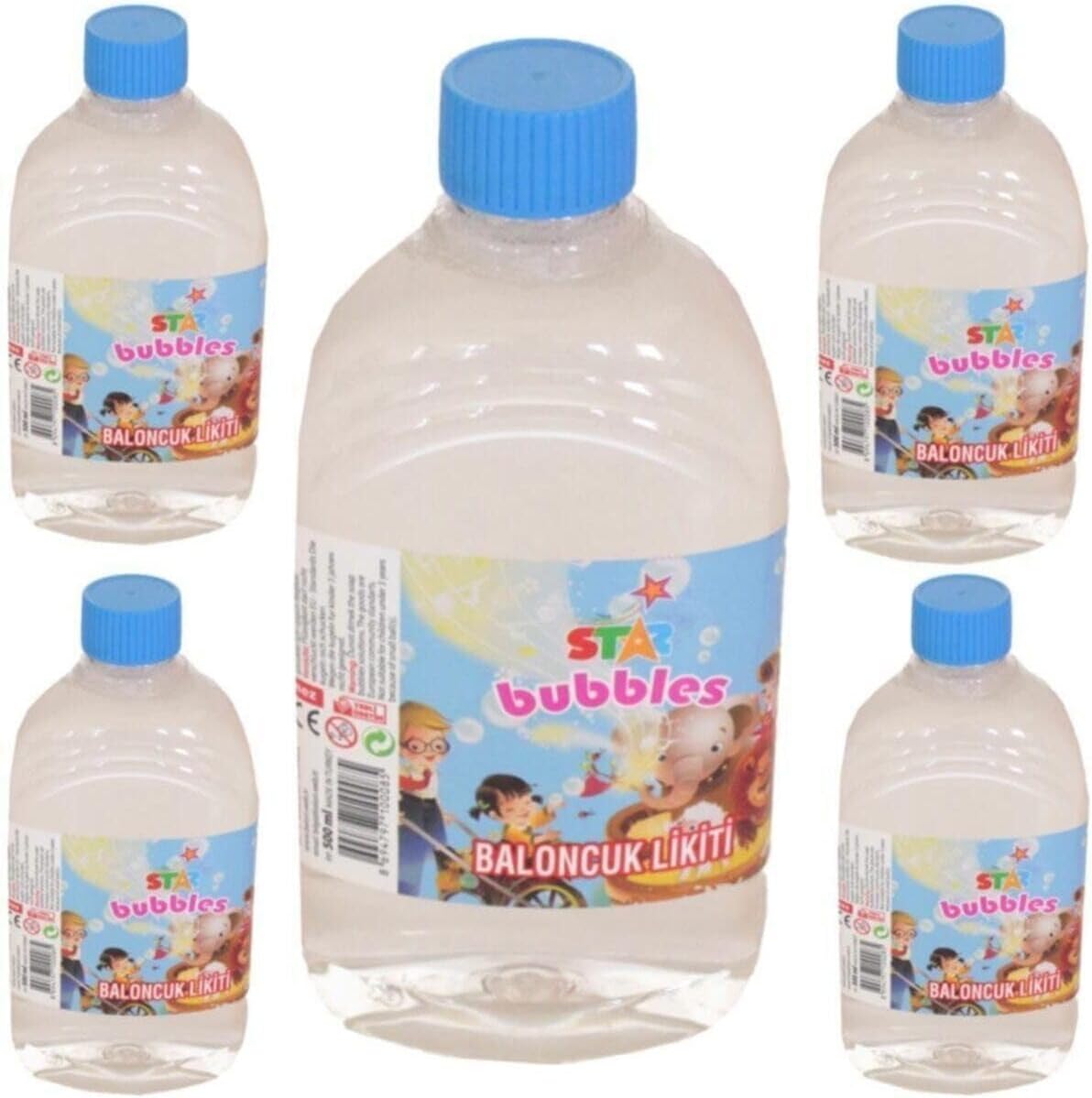 Star Bubbles Köpük 5 Adet Baloncuk Likiti Yedek Baloncuk Solüsyon 500Ml