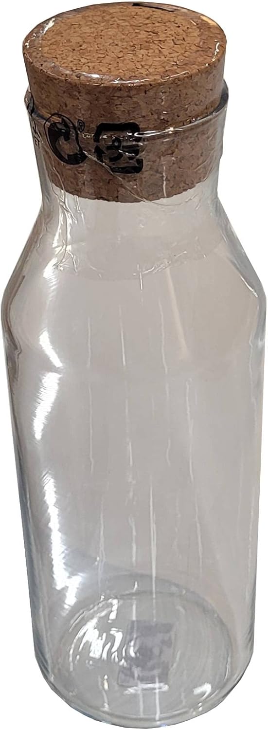 365+ şeffaf camdan sürahi; mantar tıpa ile; (1 l)