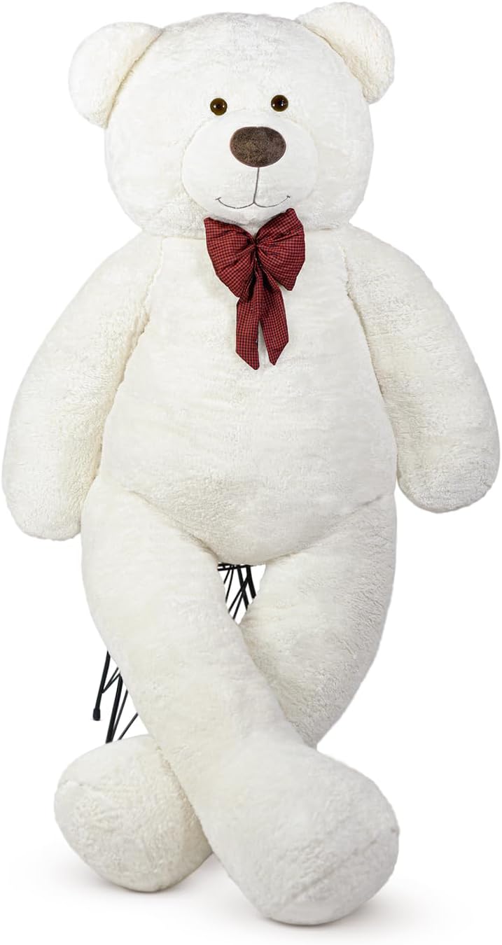 Beyaz Papyonlu Dev Pelüş Ayıcık,Yumuşak ve Sevimli Büyük Boy Oyuncak Ayı,Sarılmalık,Sevgiliye HediyeBüyük Boy Ayı (160cmbeyaz)