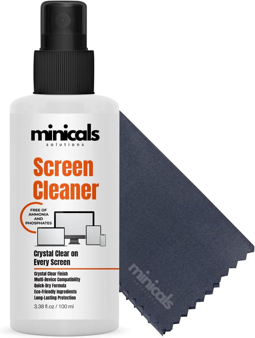 Telefon, Tablet ve Bilgisayar için Ekran Temizleyici Sprey & Mikrofiber Bez (100ml)