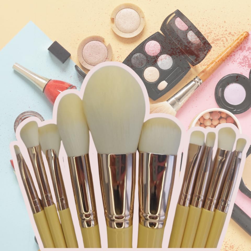 EVAPRINCESS Makyaj Fırça Seti, 10 Parça, Allık ve Far Fırçaları, Çok Renkli