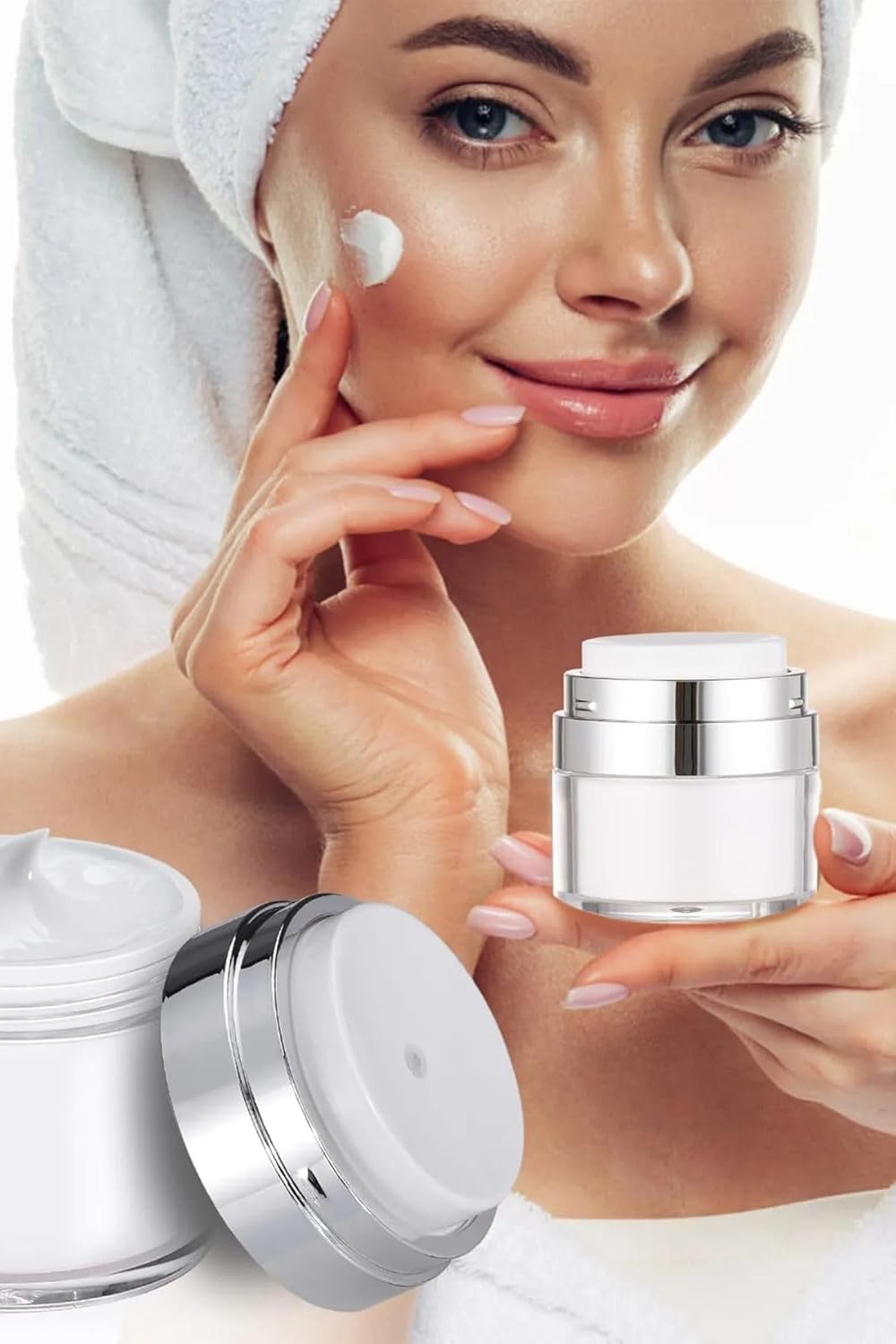 Doldurulabilir Basmalı Şeffaf Cam Krem Kutusu Krem Losyon Sıvı Kabı Pompalı Krem Kutusu Kremlik Organizer