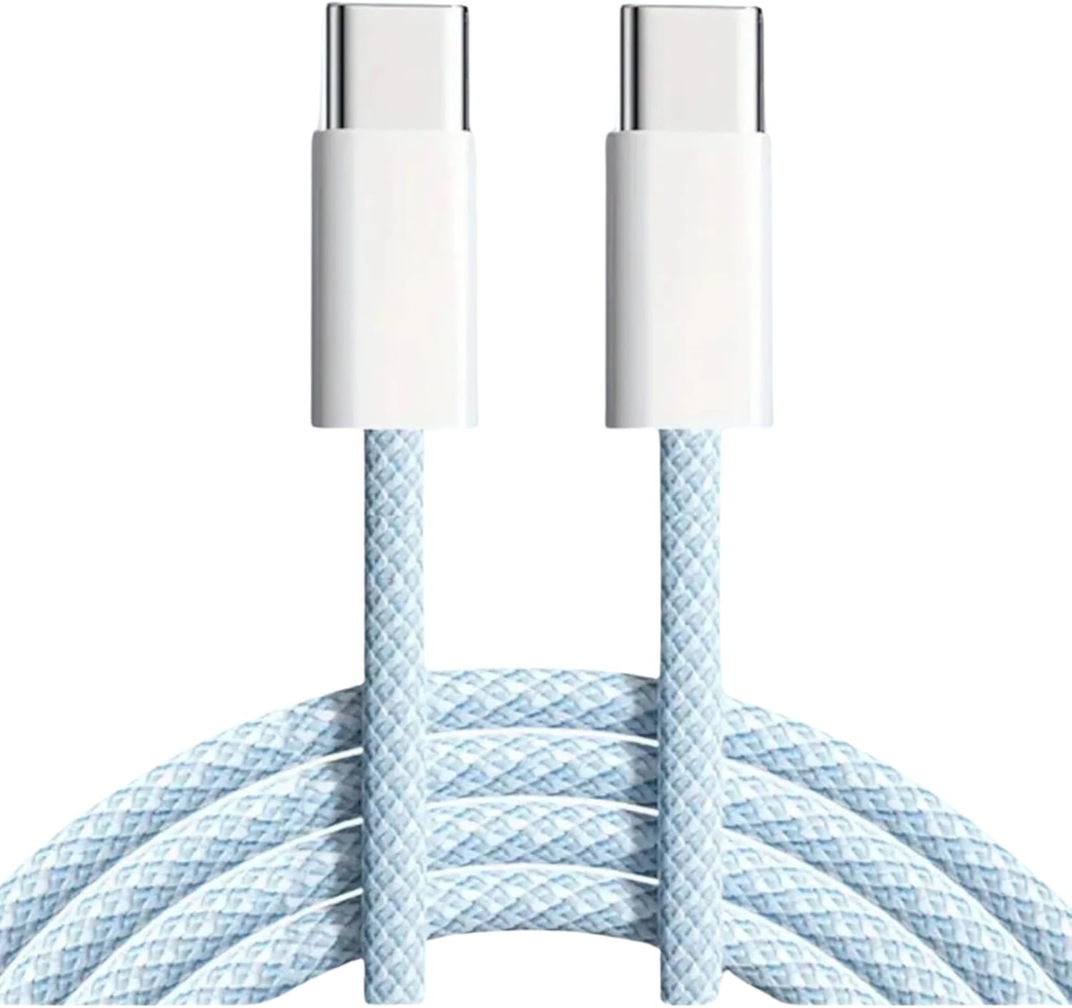 Type-C USB Şarj Kablosu, 60W Hızlı Şarj, 48 Telli Örgü Kablo, 2 Metre, Mavi