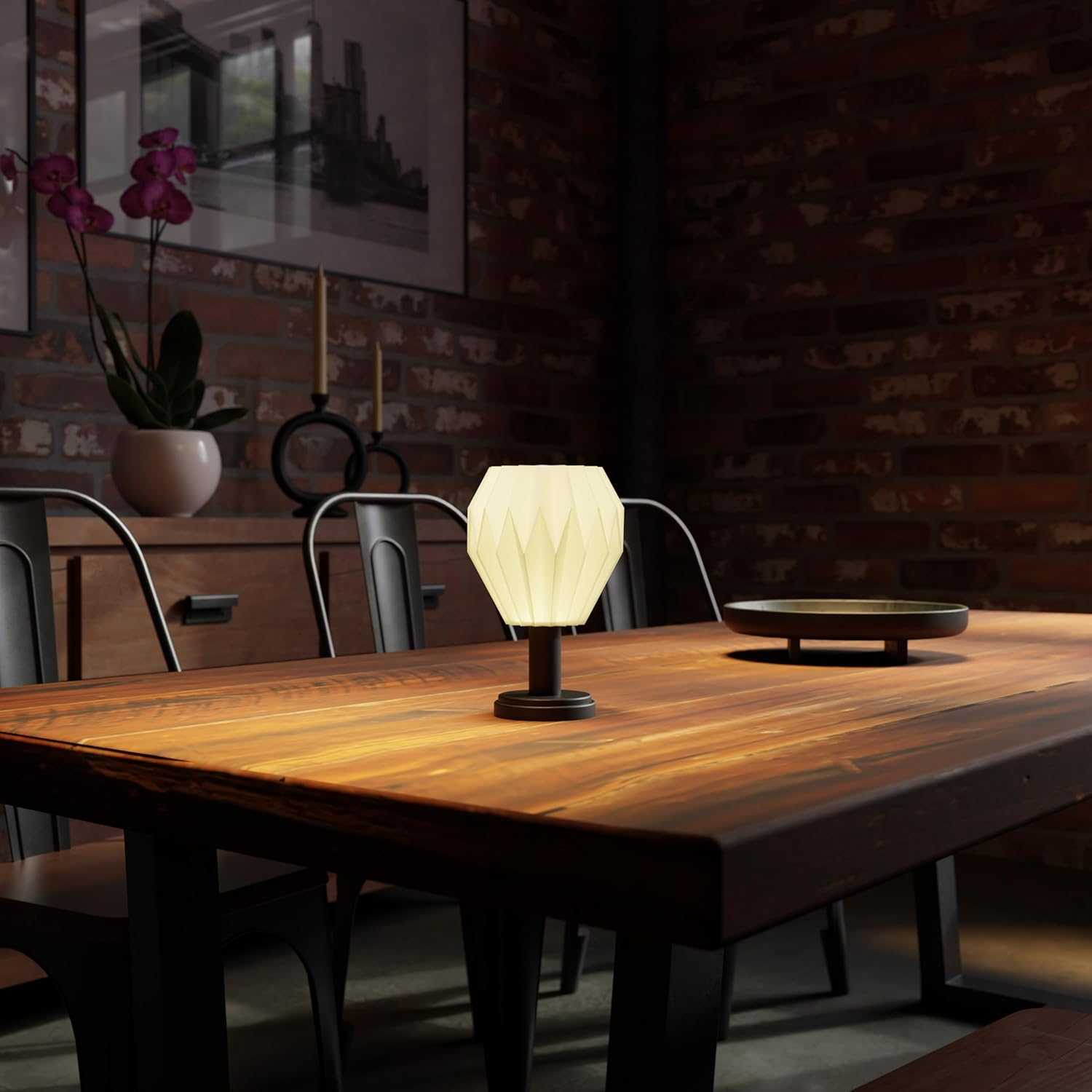 Modern Geometrik Masa Lambası – Köşeli Tasarım Renkli | Mimar ve Mühendis Ofisi Dekoratif Aydınlatma