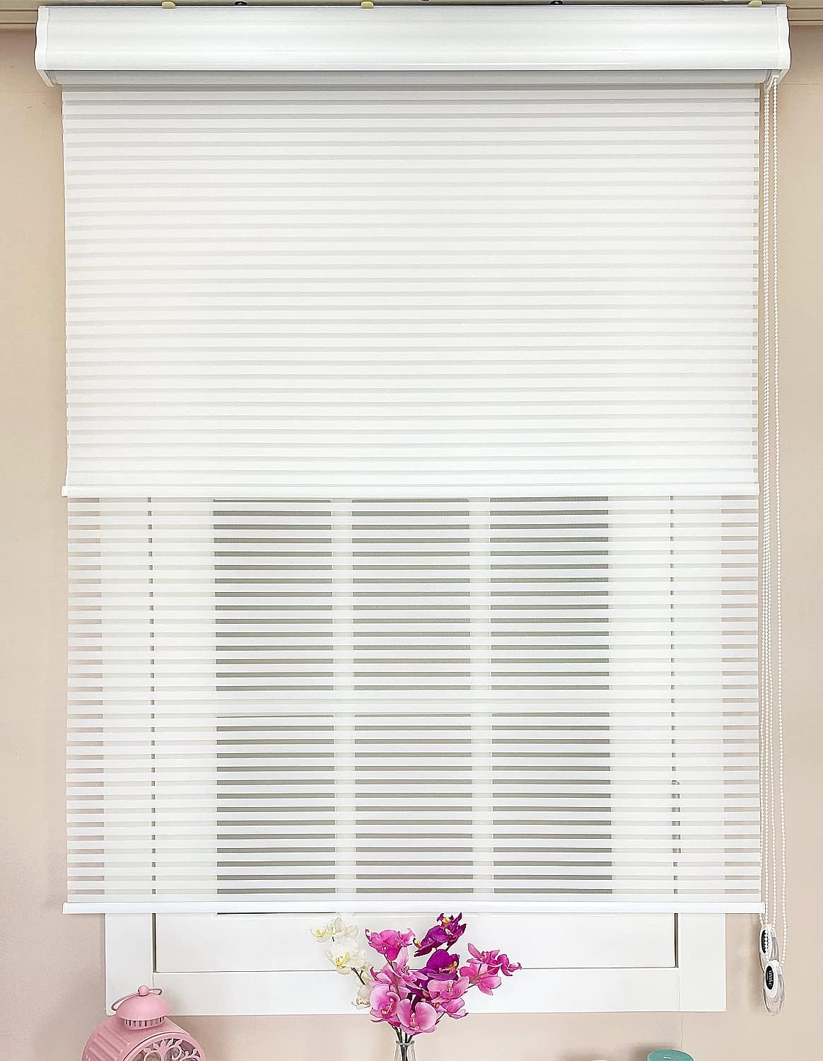 Atölye Perde Düz Beyaz Kalın Çizgili