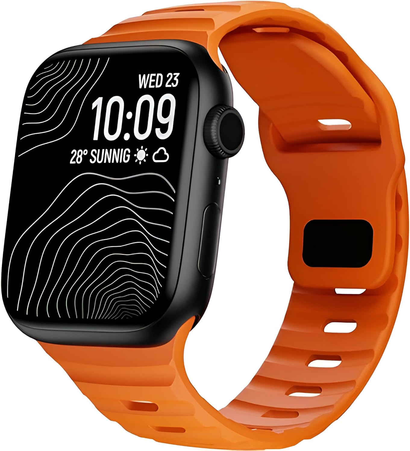 Yumuşak Silikon Su Geçirmez Band, Ultra Kordonları ile uyumlu 49/45/44/42 mm, iWatch Serisi 8 7 6 5 4 3 2 1 SE Ultra için Erkek Kadın Spor Kordonu