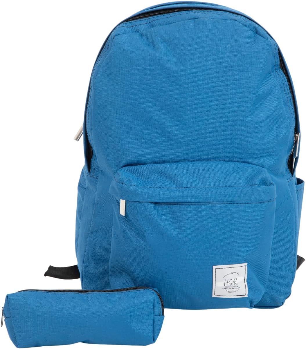 HSR Ortopedik Su Geçirmez Leptop Bölmeli Hafif Günlük ve Okul Sırt Çantası ve Kalemlik (MAVİ)