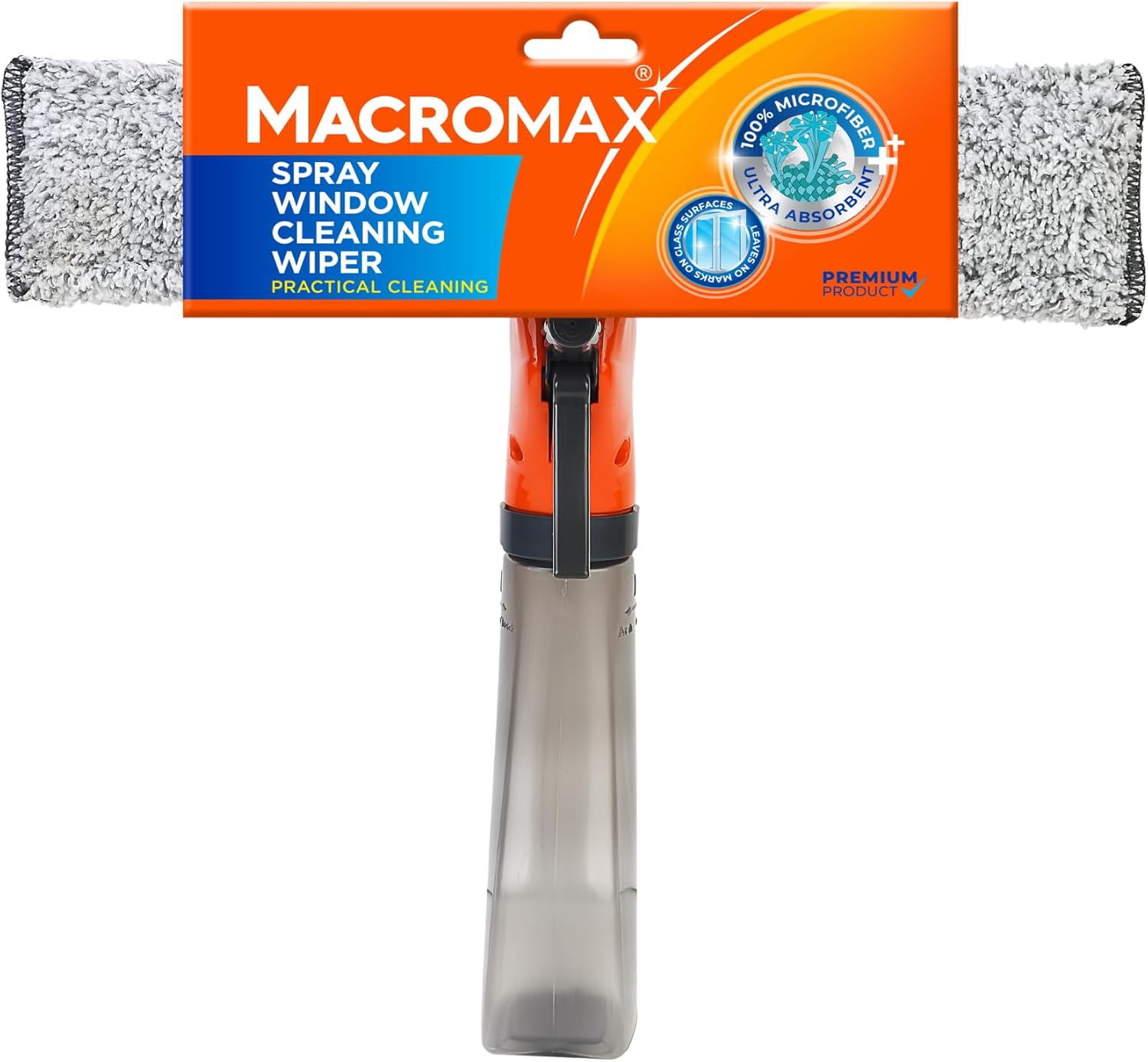 Spreyli Cam Silme Aparatı, 3'ü 1 Arada Çekpaslı ve Mikrofiberli Camsil, İz Bırakmaz