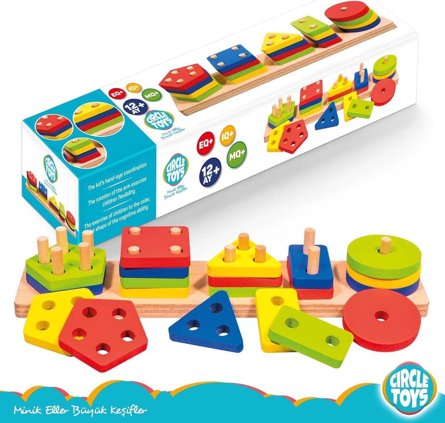 Toys Ahşap Geometrik Şekiller 5'li