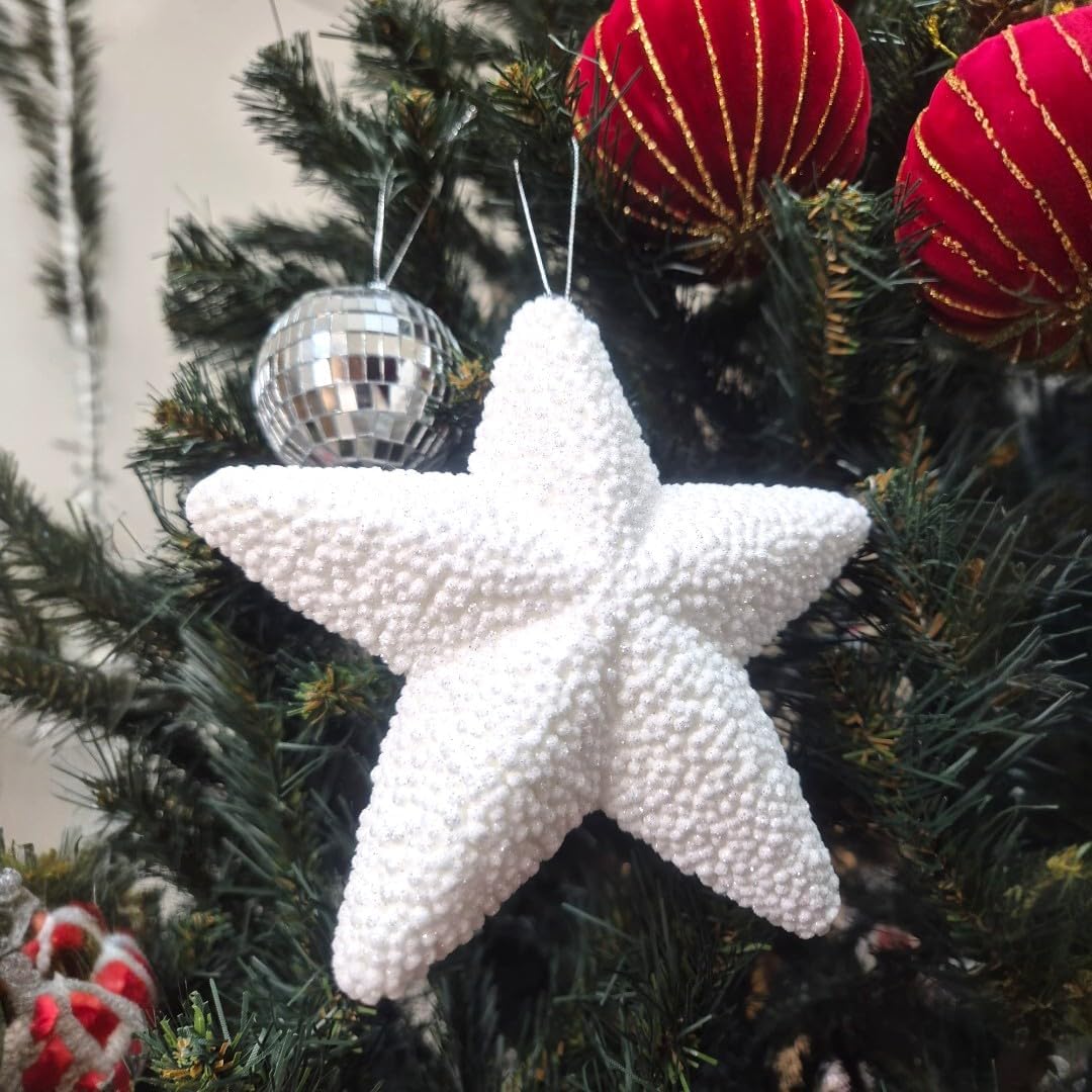 YILBAŞI AĞAÇ SÜSÜ BEYAZ YILDIZ 15CM AST7215