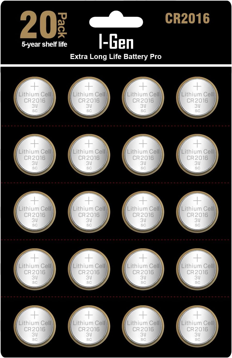 CR2016 Pil 20'li Paket Lityum Düğme Pil 3V 2016